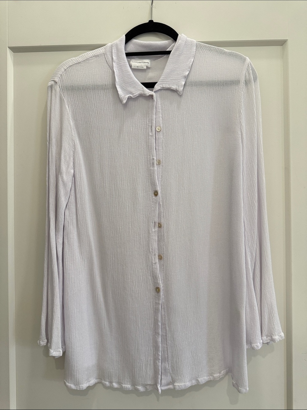 White Long-Sleeve Button-Up Shirt
